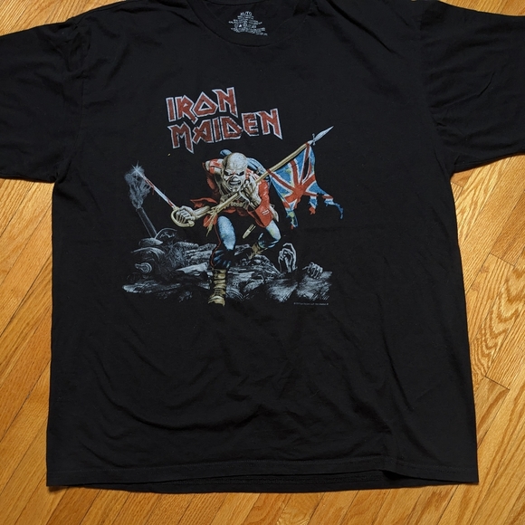 Band Shirt Iron Maiden Heavy Metal music tee XL Philips Philcos black unisex men - Picture 4 of 9